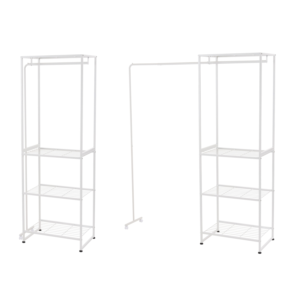 東谷 ハンガーラック 伸縮ハンガー付 スチールフレーム 幅67.5-152cm