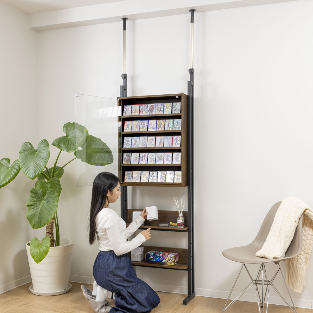 サン・ハーベスト 突っ張り ディスプレイラック 幅60cm カード 耐震