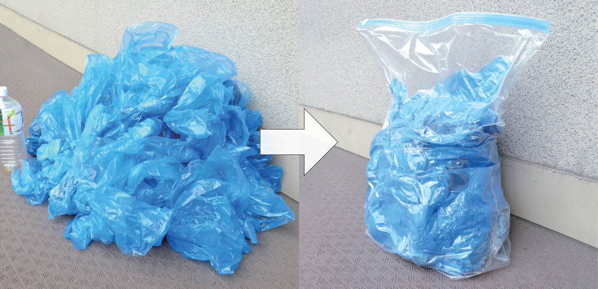 圧縮袋 防災圧縮袋 50L×2枚 防災用 （ 防災 ゴミ 圧縮 汚物 生ゴミ ごみ 廃棄物 臭い漏れ 軽減 臭わない 防災グッズ 災害用 避難用 ） | ブランド登録なし | 02