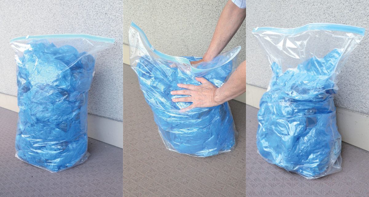 圧縮袋 防災圧縮袋 50L×2枚 防災用 （ 防災 ゴミ 圧縮 汚物 生ゴミ ごみ 廃棄物 臭い漏れ 軽減 臭わない 防災グッズ 災害用 避難用 ） | ブランド登録なし | 03