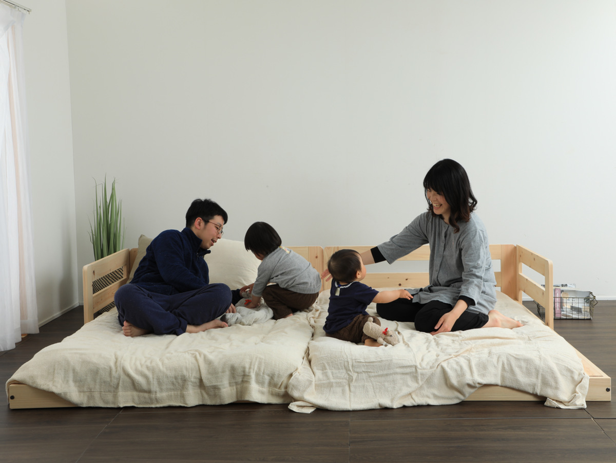 川の字ベッド スーパーキング すのこ 国産ひのき 日本製 天然木 （ 幅