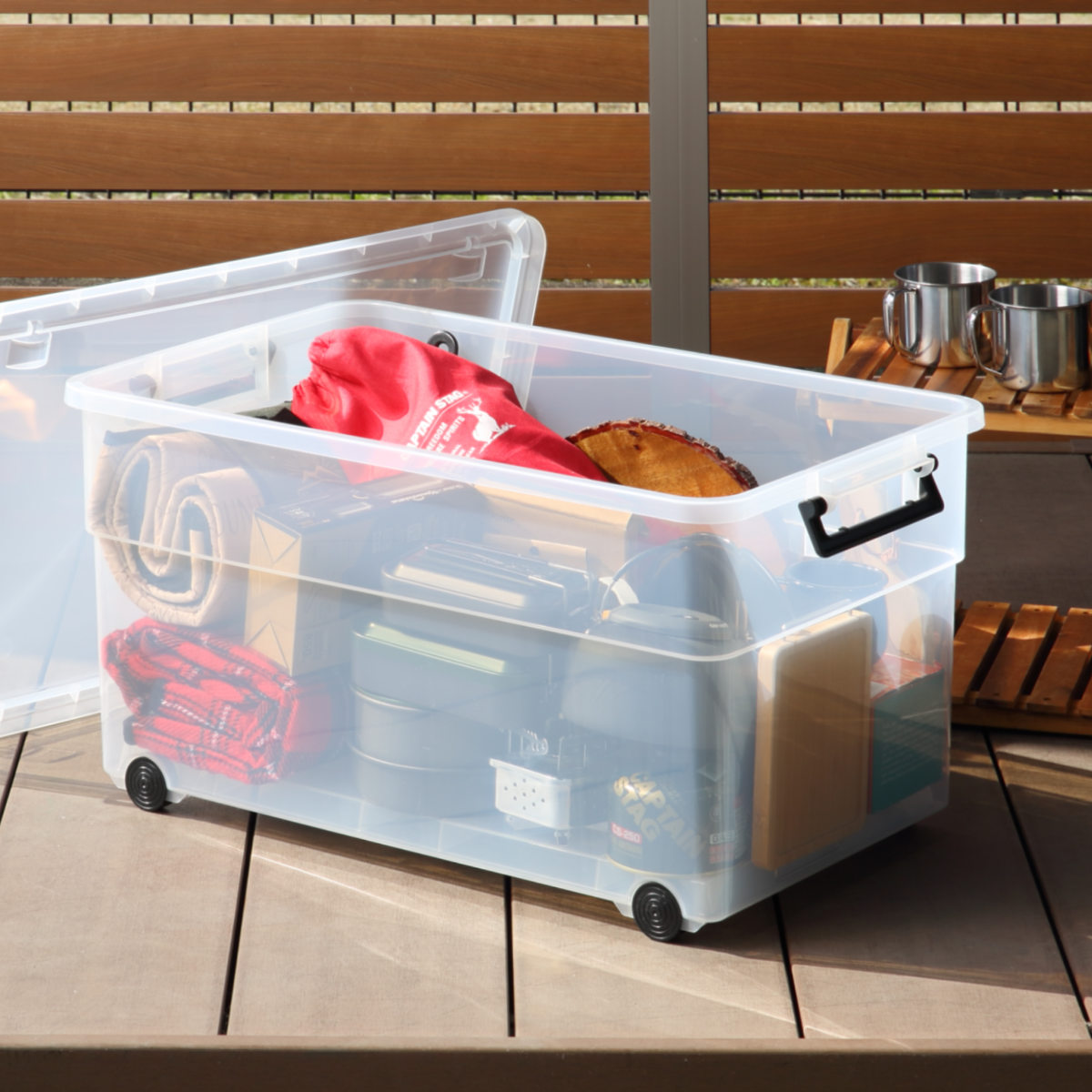 SANKA（サンカ） 収納ボックス ナチュラ トラックスキャリー 430 L 幅