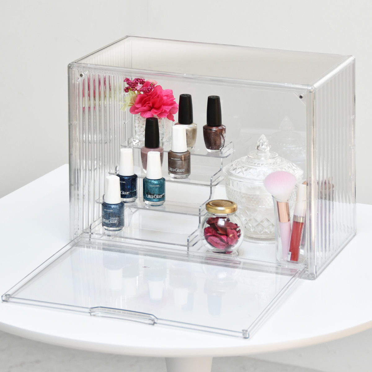 コレクションケース ラダー付き マルチクリアボックス 2個セット 収納