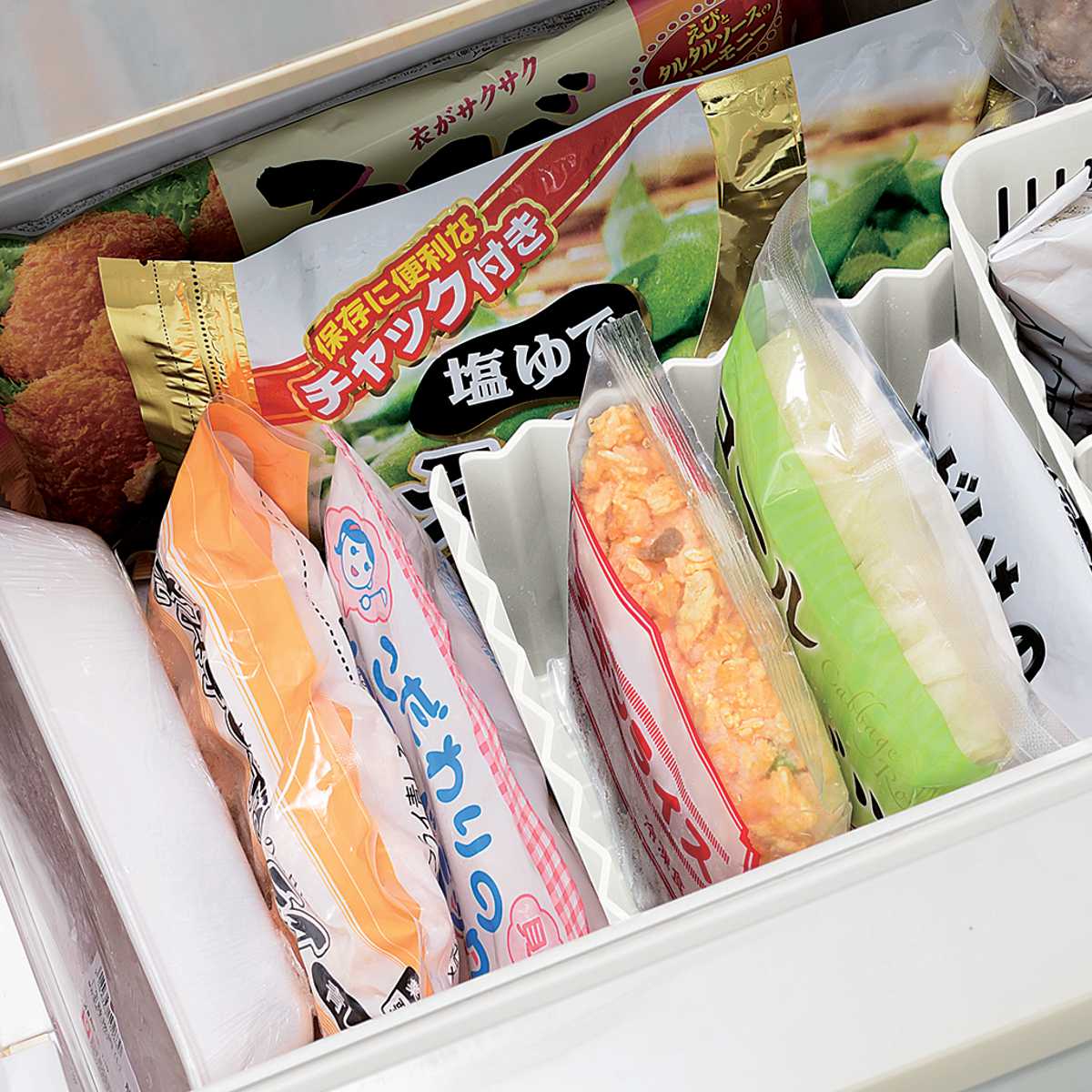 冷蔵庫収納 スキット 冷凍庫用仕切り板4枚組 ...の詳細画像2