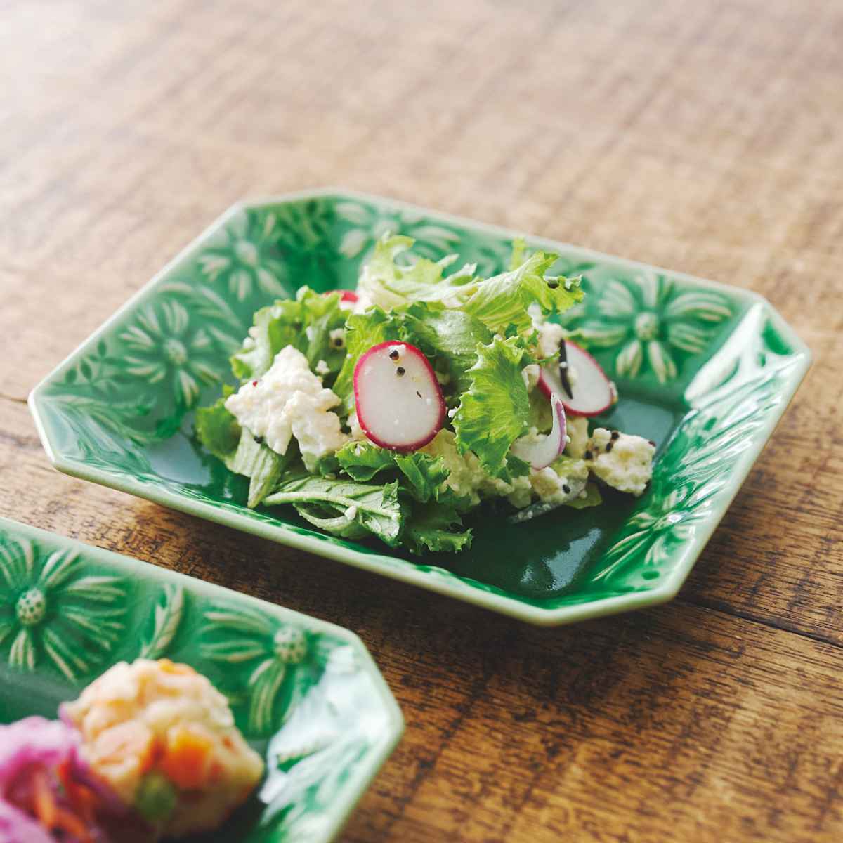 プレート 16cm 角皿 マーガリート 陶器 瀬戸焼 （ 食洗機対応 電子