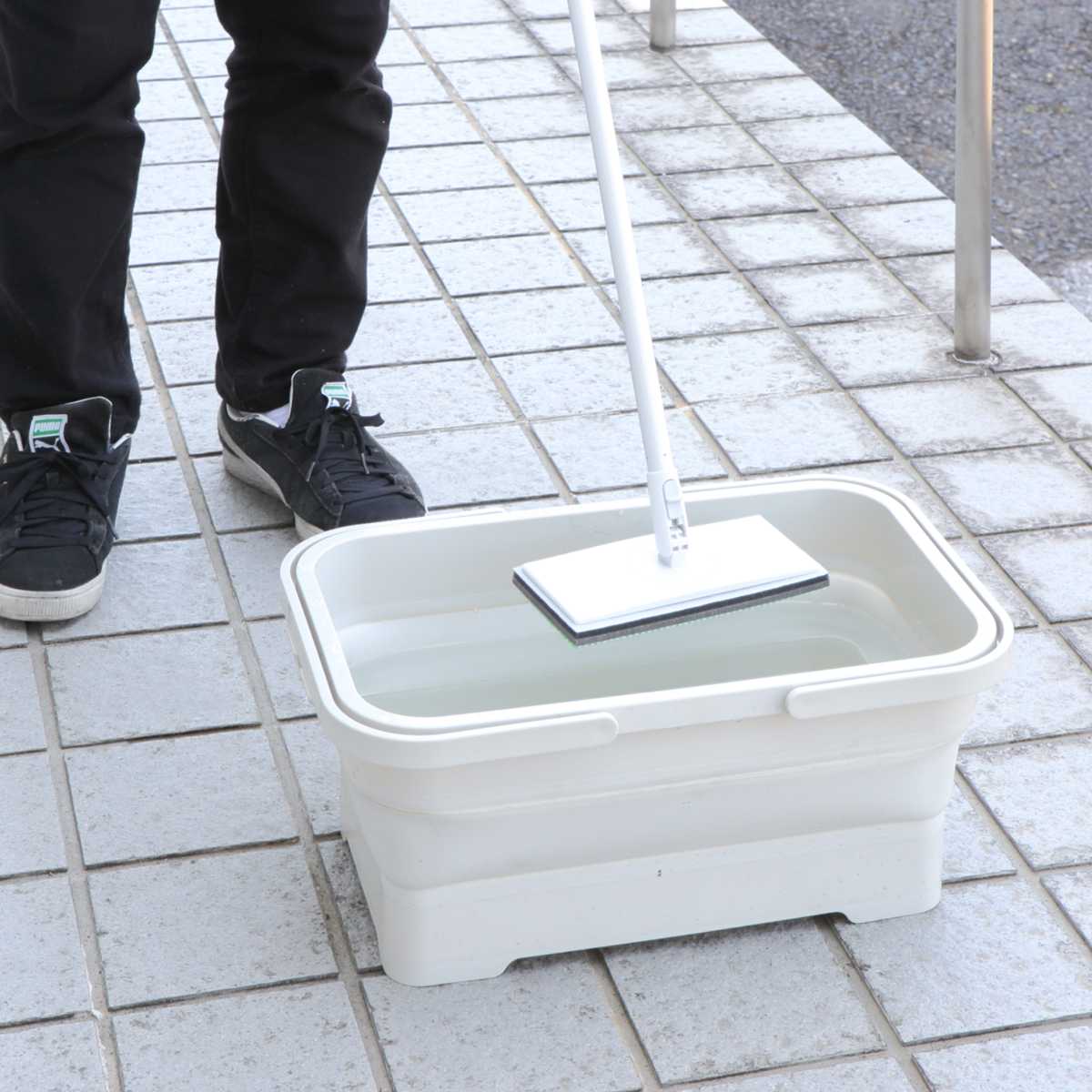 あさん専用 アズマ工業 玄関ブラシ 玄関タイルブラシスポンジF可動 AZ298 可動式