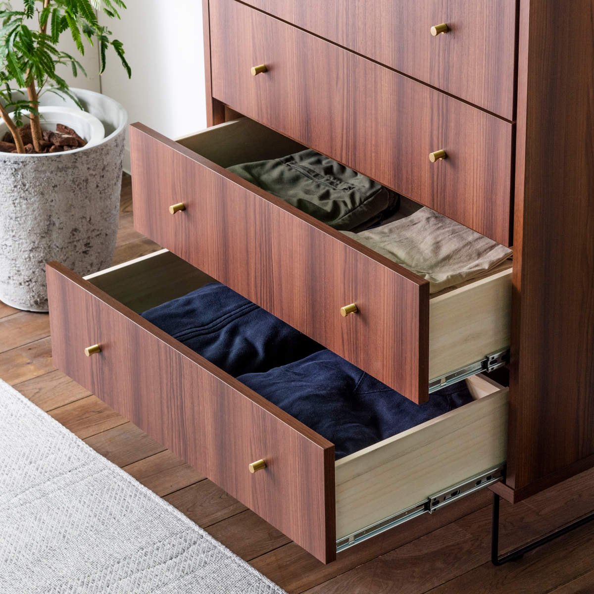 ハイチェスト 幅80cm 4段 ナチュラルモダン 日本製 （ チェスト 引出し