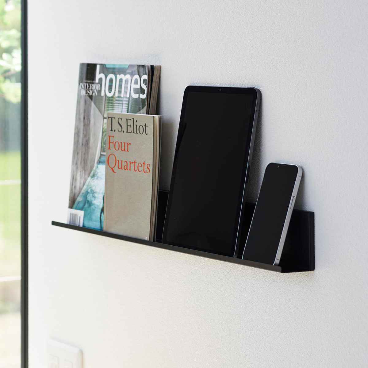 tower 山崎実業 石こうボード壁対応タブレット＆ブック棚 タワー