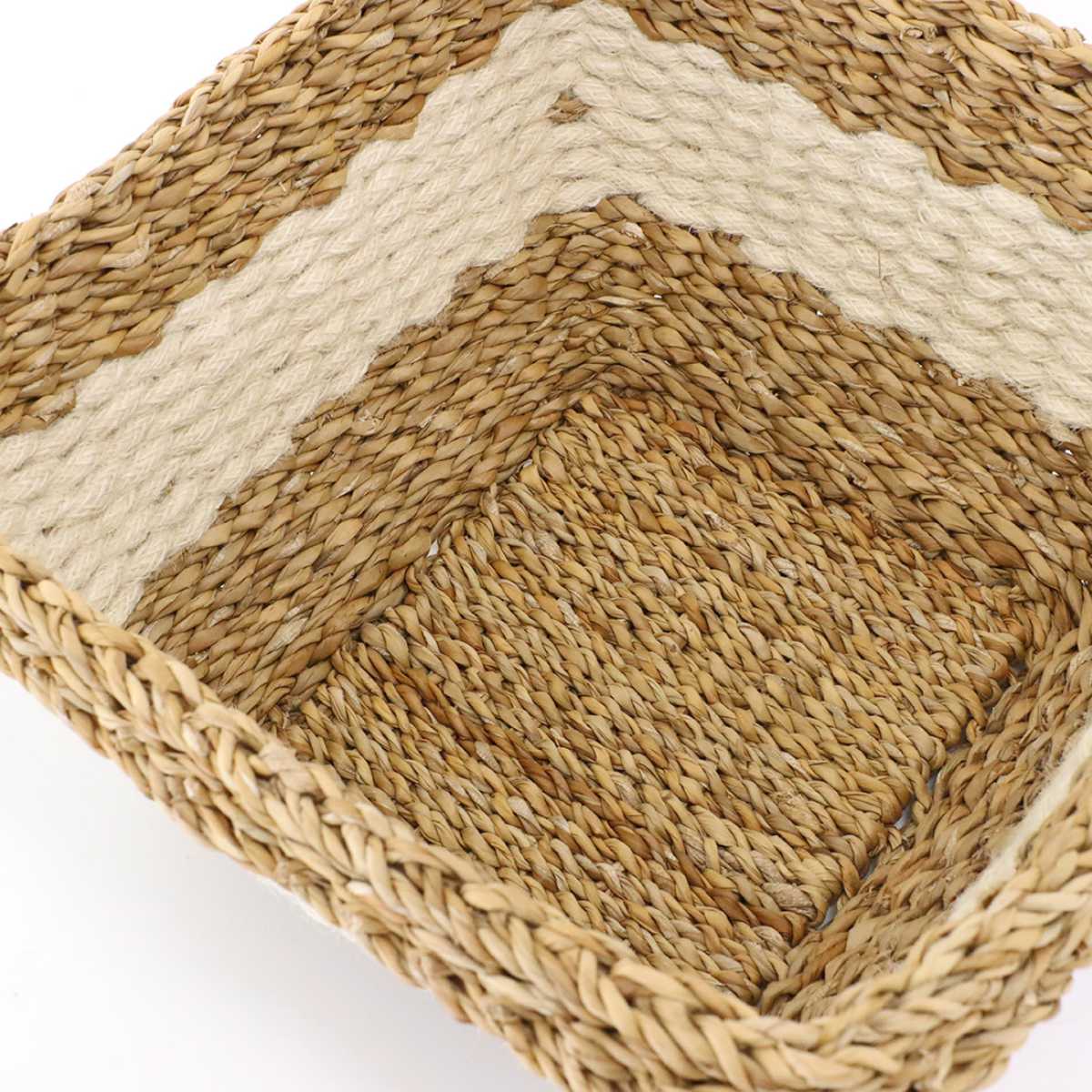 バスケット フルーツバスケット スクエア かご 収納 （ 手編み カゴ