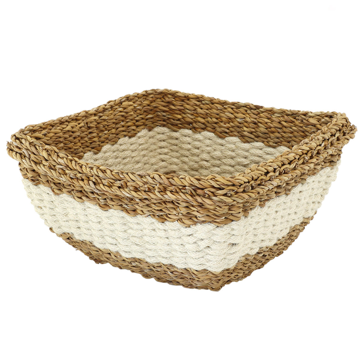 バスケット フルーツバスケット スクエア かご 収納 （ 手編み カゴ