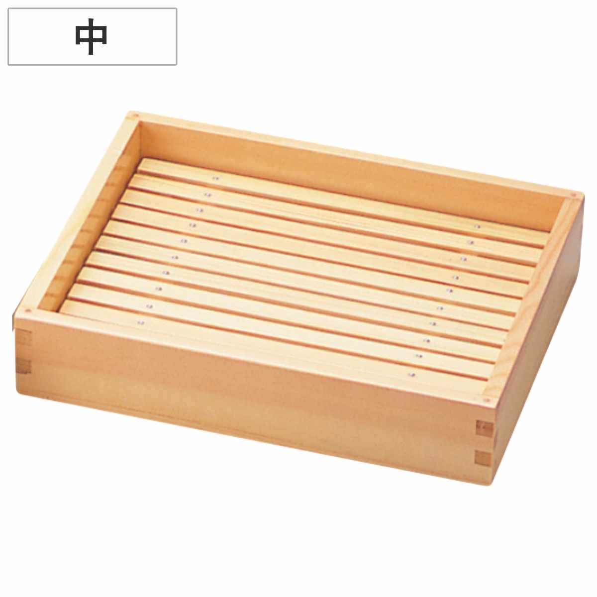 しゃぶしゃぶバット 大 目皿付き 木製 白木 （ 鍋用バット ネタ箱