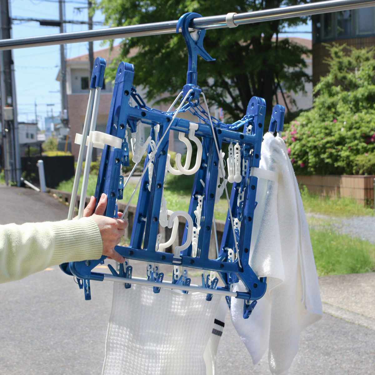 東和産業 角ハンガー LST タオルで隠し干しハンガー 40ピンチ （ 洗濯