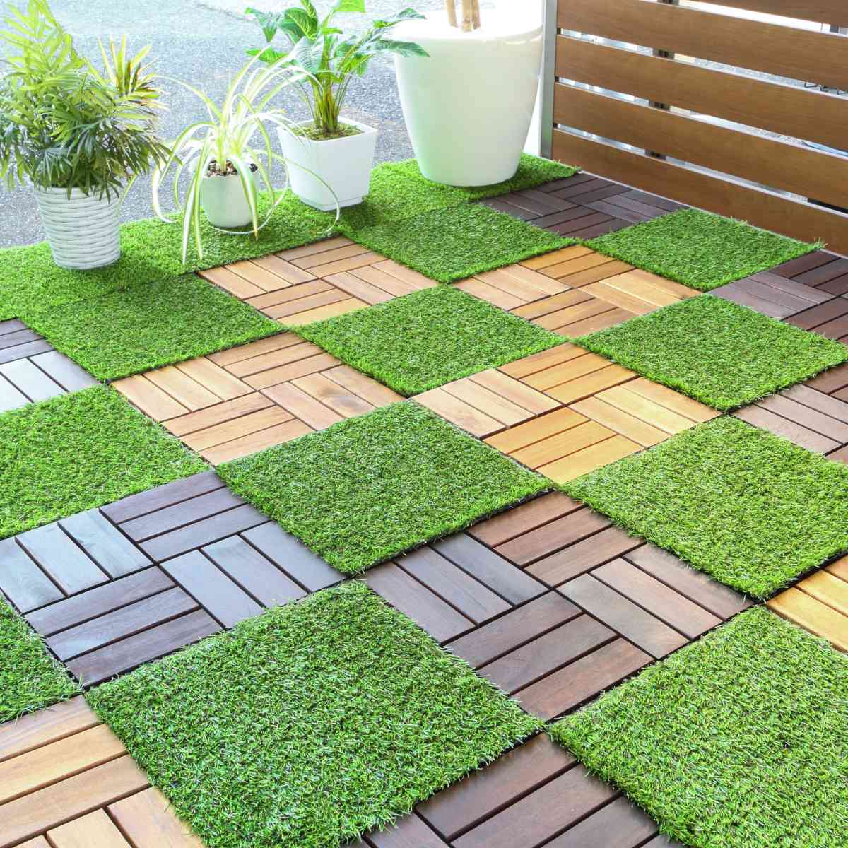 人工芝 ジョイントタイル 30×30cm 芝生 10枚セット （ ジョイント