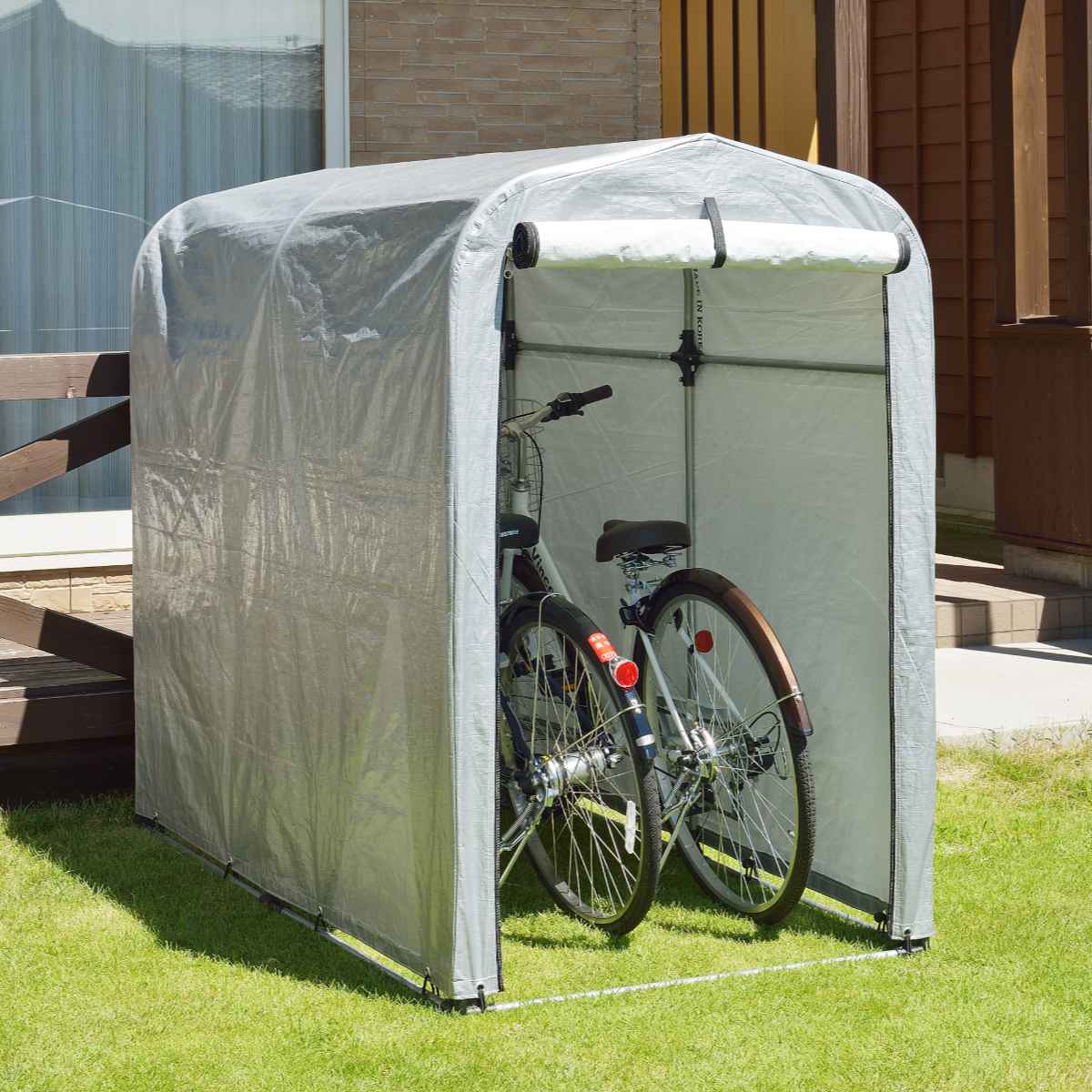 SANKA 自転車置き場 サイクルハウス 2台用 簡易万能ガレージ 小