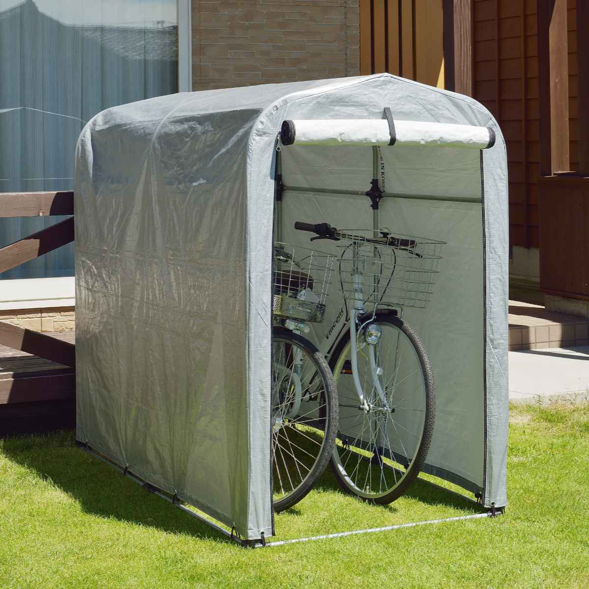 SANKA 自転車置き場 サイクルハウス 2台用 簡易万能ガレージ 小