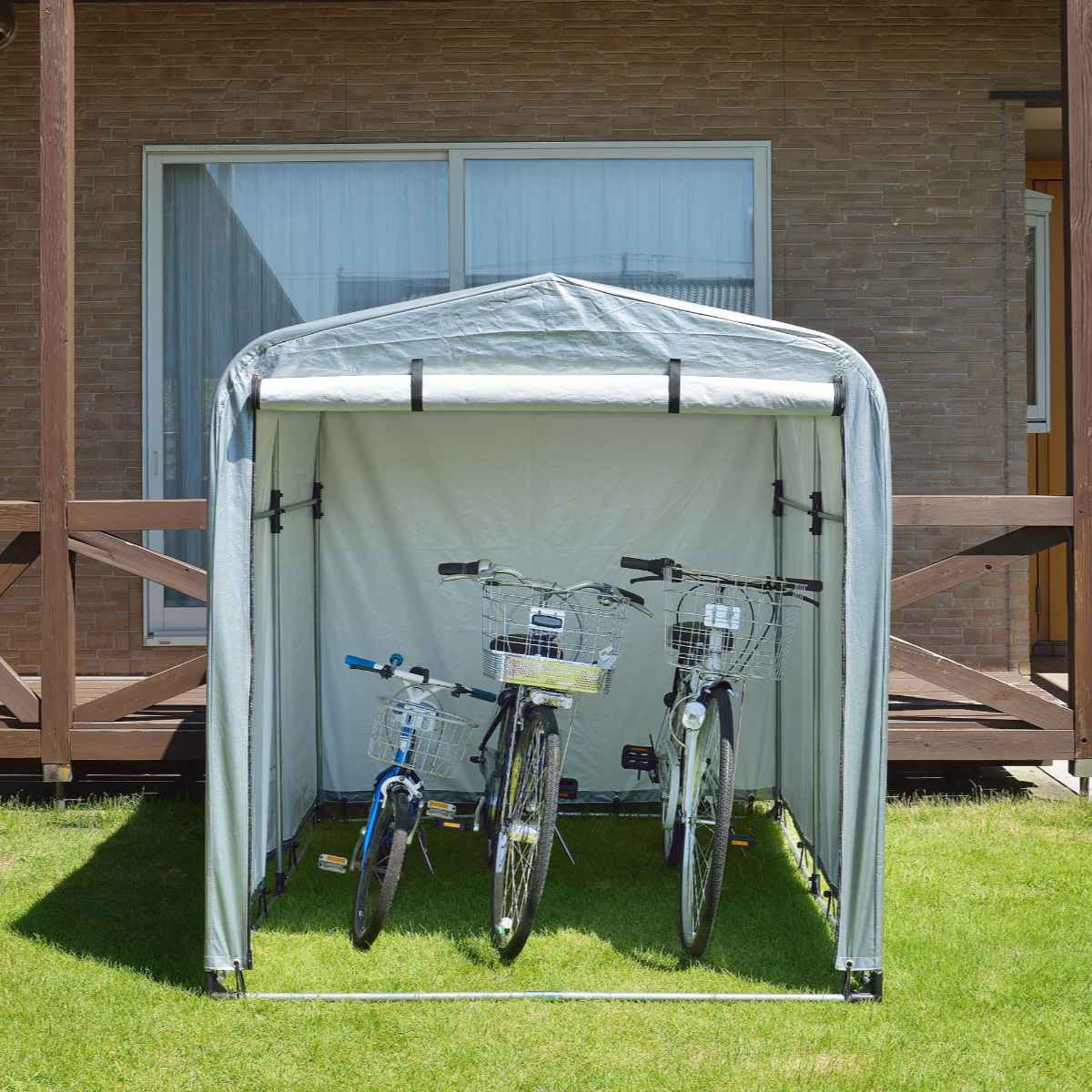 SANKA 自転車置き場 サイクルハウス 3台用 簡易万能ガレージ 大