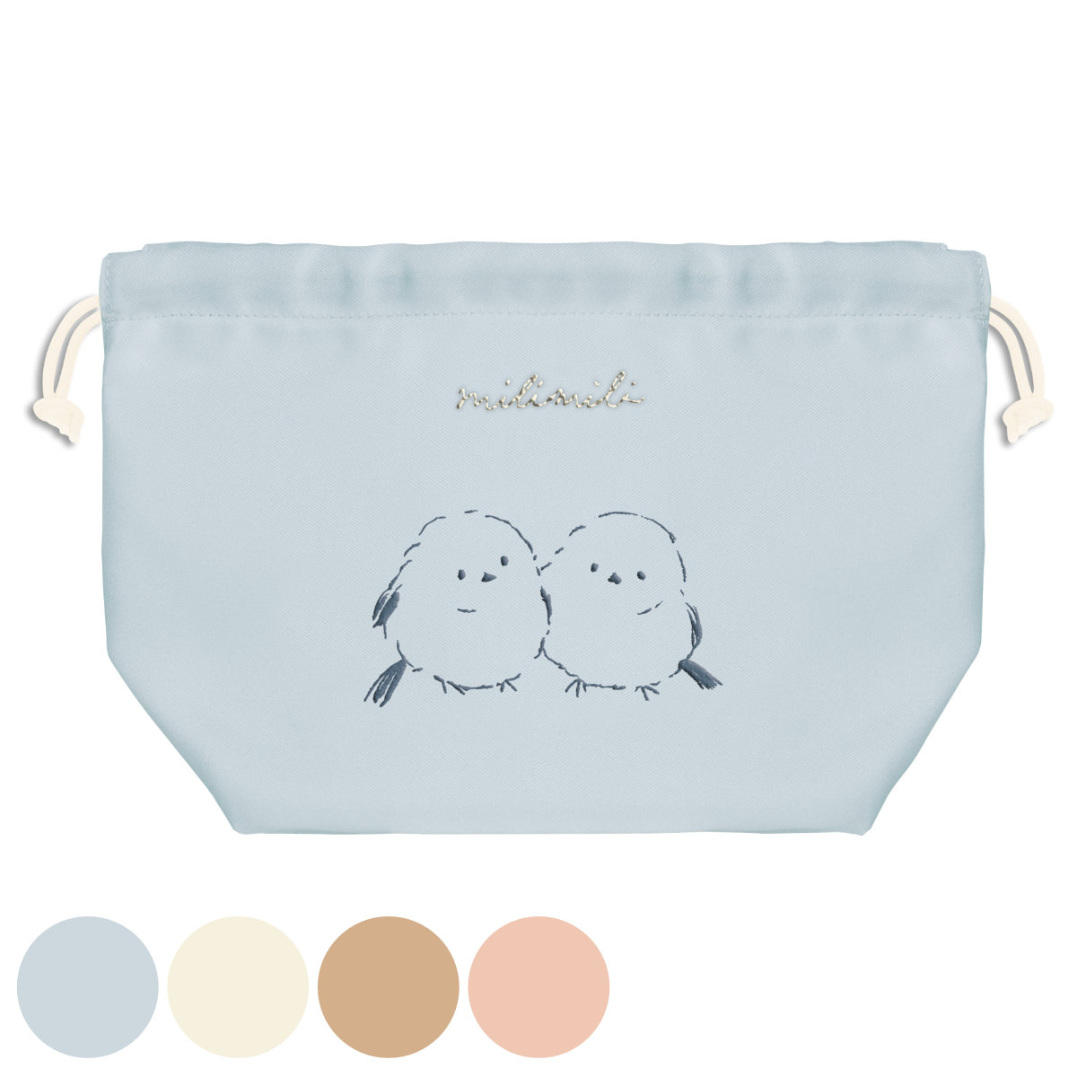 アニマル 給食 お弁当袋セット Q-LiA 巾着 ミリミリ ランチ巾着 （ アニマル お弁当袋 給食袋