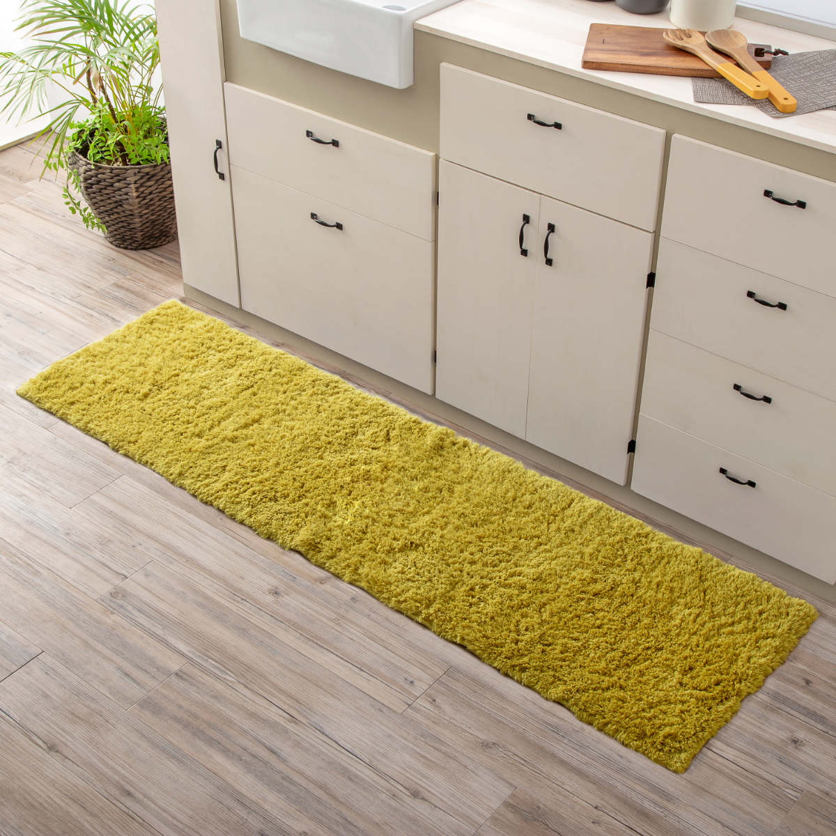 キッチンバルコニーフロアマットロング軽量吸収性滑り止めマット キッチンマット 50×120cm コスモトロン ふわふわキッチンマット