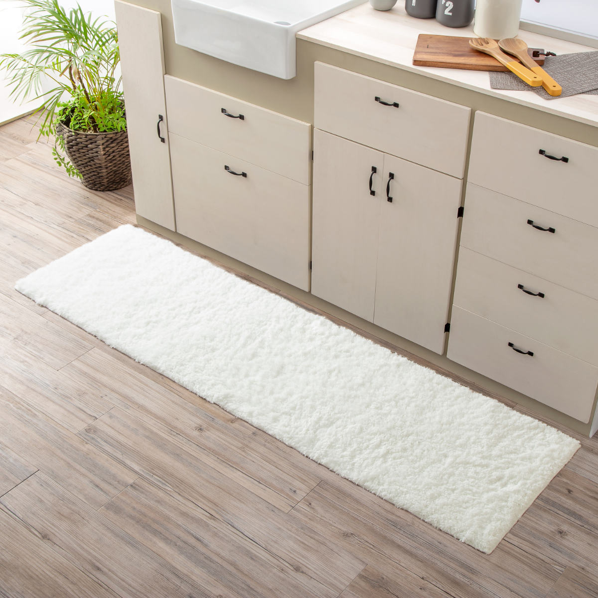 キッチンマット 50×180cm コスモトロン ふわふわキッチンマット