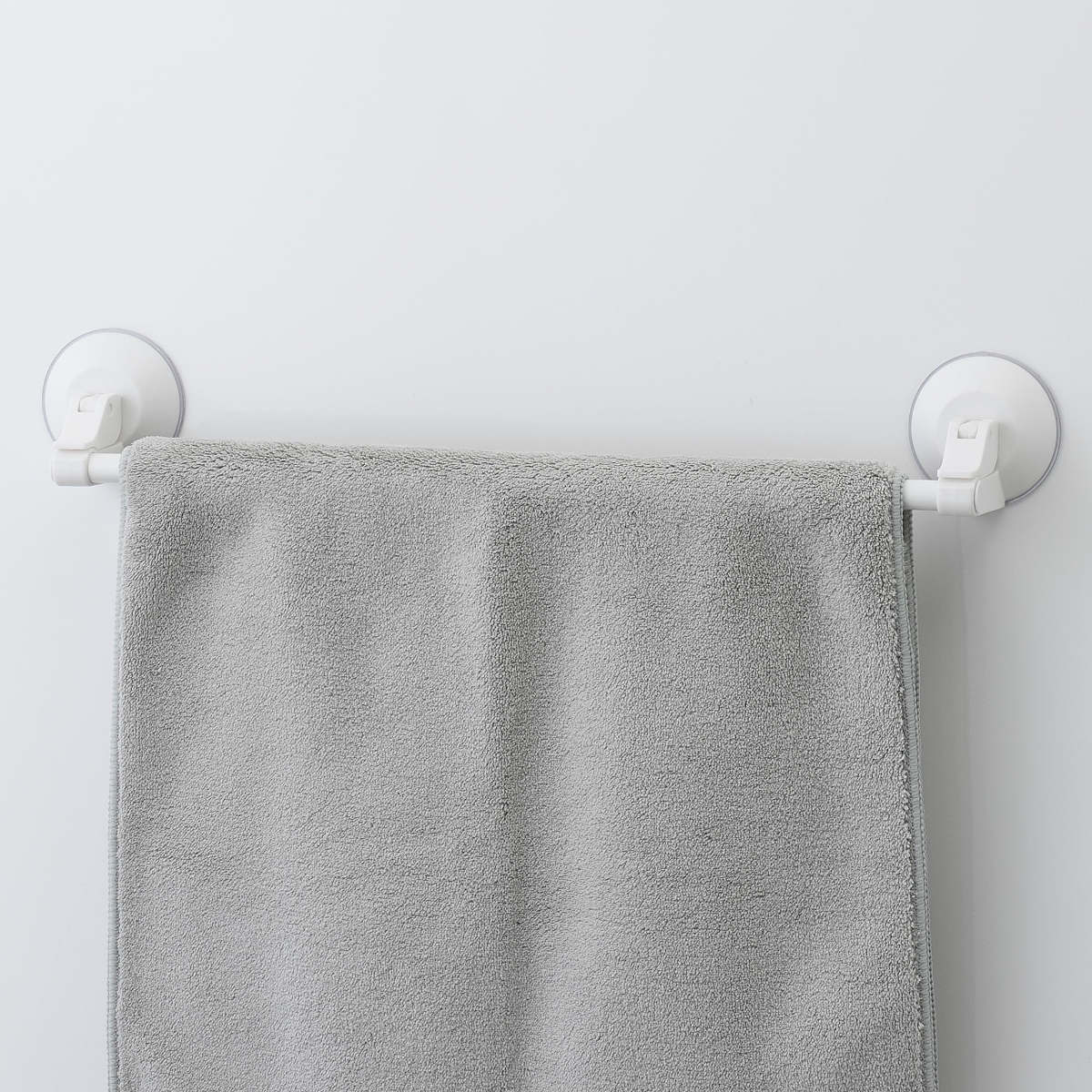 LEC（レック） タオル掛け レバー式吸盤タオル掛け 全長44cm （ タオル