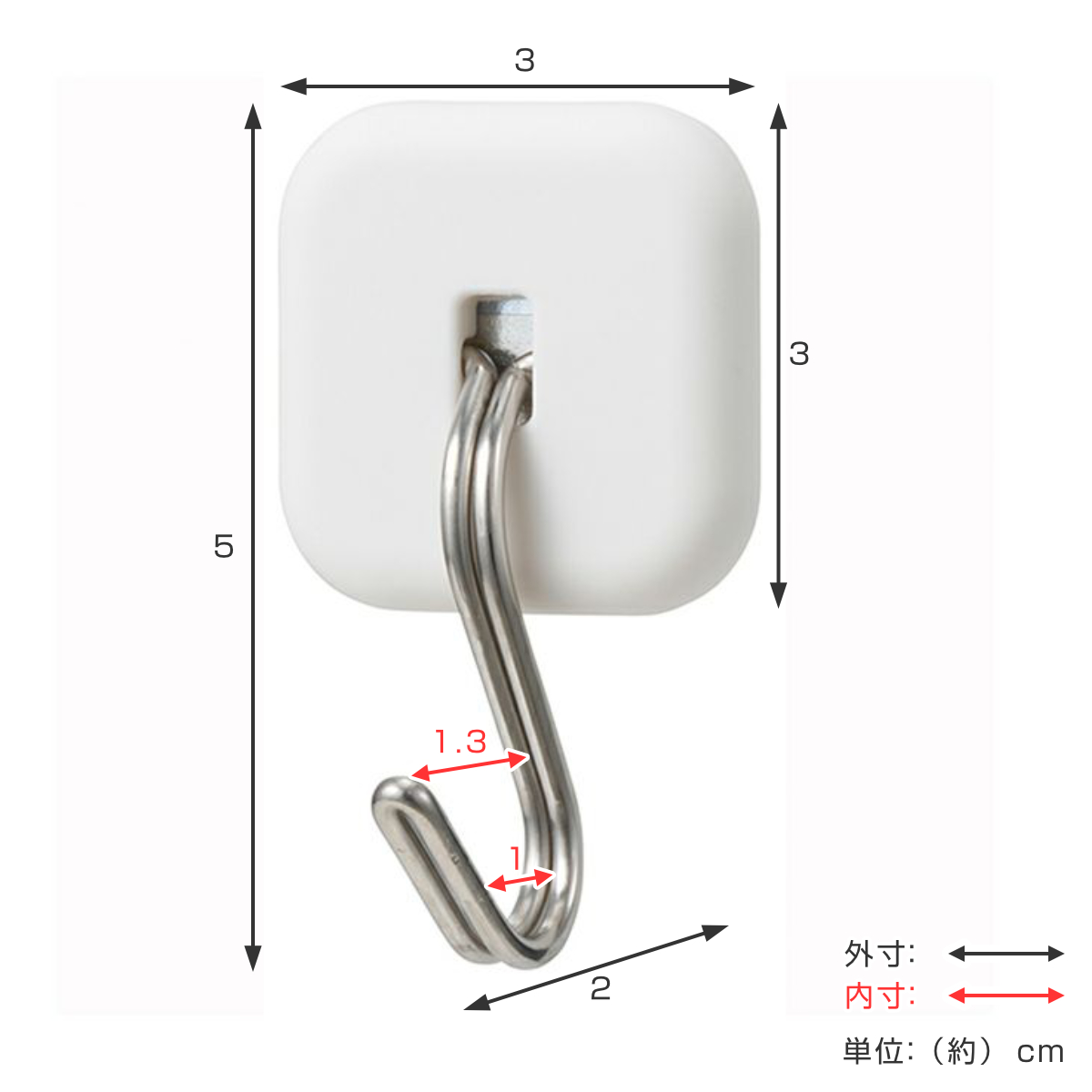 LEC（レック） フック 強力マグネットツールフック 2個入り 耐荷重2kg
