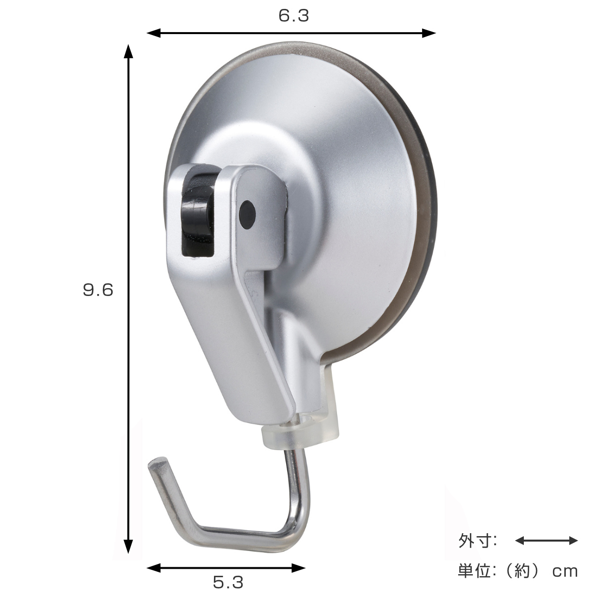 LEC（レック） フック ジェル吸盤 ツールフック 大 耐荷重3kg （ 収納