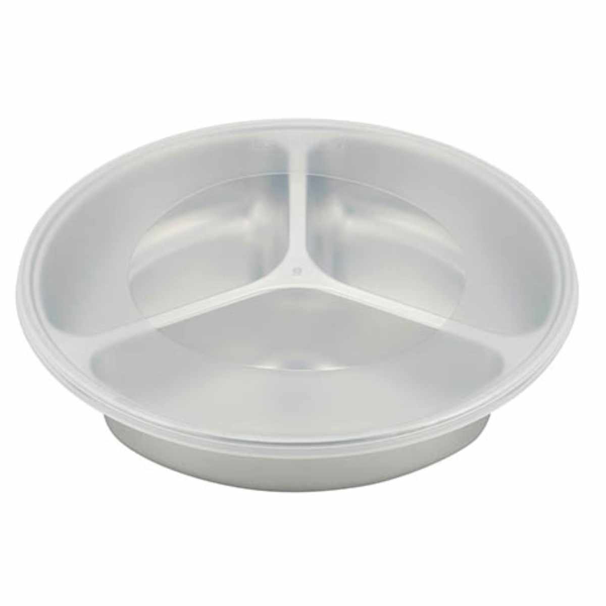 ランチプレート フタ付き 23cm M ステンレス （ 食洗機対応 仕切り皿