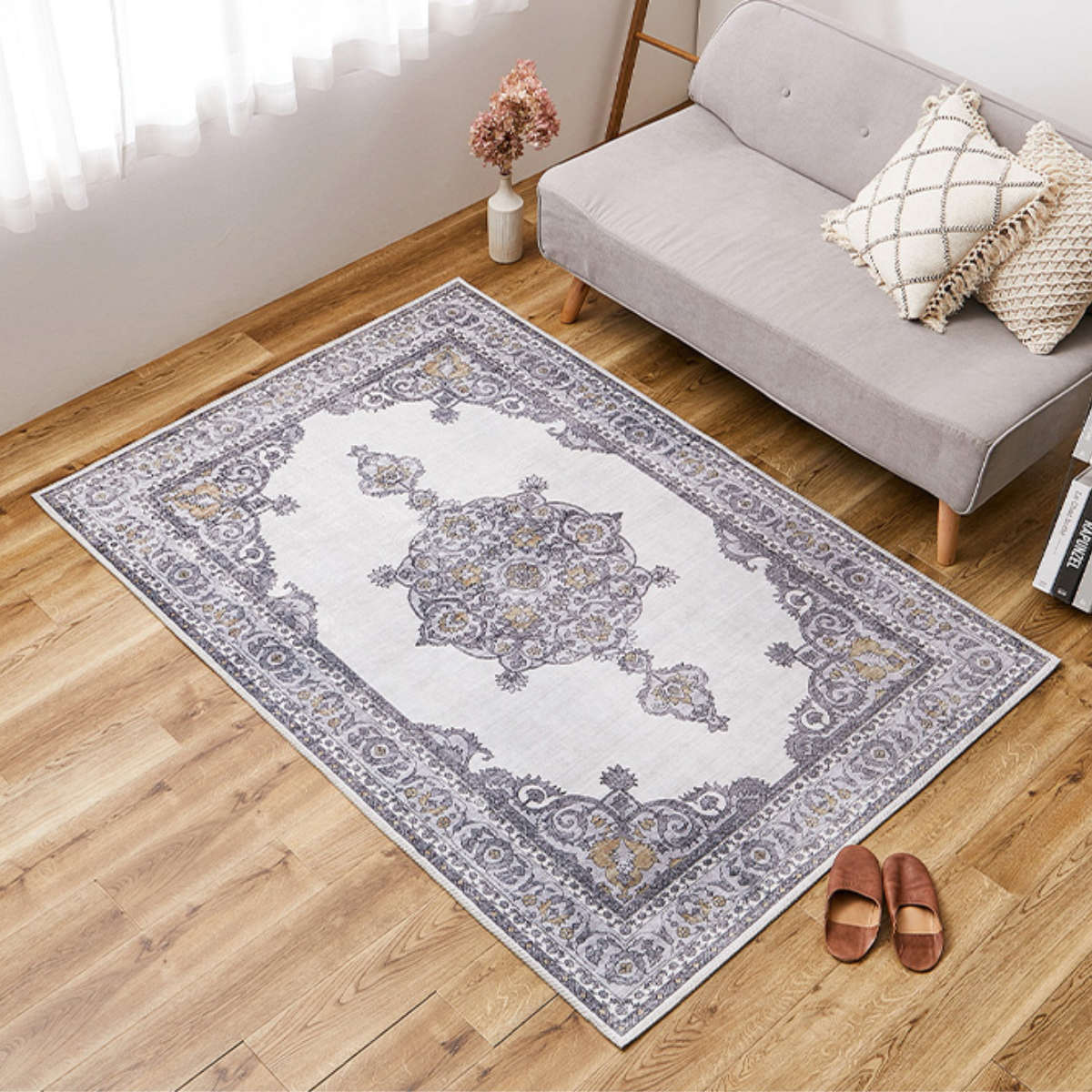 HAGiHARA（萩原） ラグ 転写プリント フランネル オッタ 190×190cm 床