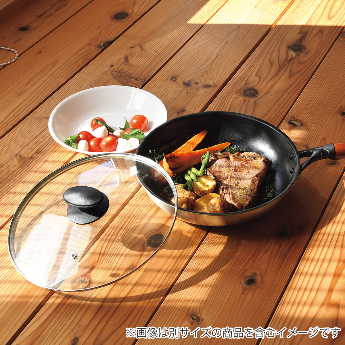 パール金属 フライパン 蓋 14cm用 強化ガラス製 鍋蓋 クックプラス
