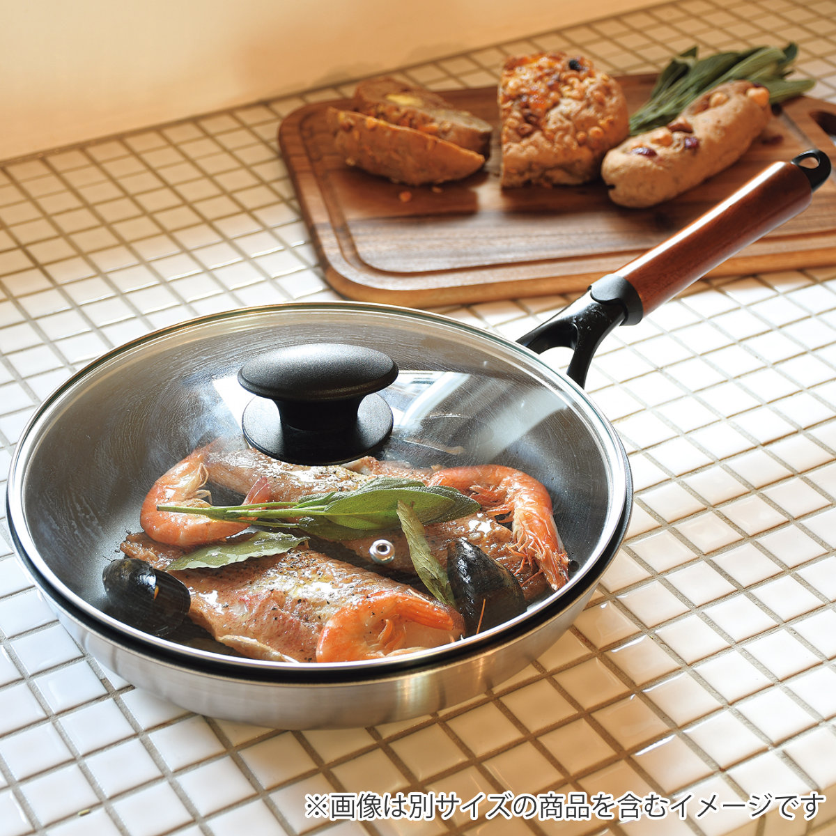 パール金属 フライパン 蓋 14cm用 強化ガラス製 鍋蓋 クックプラス