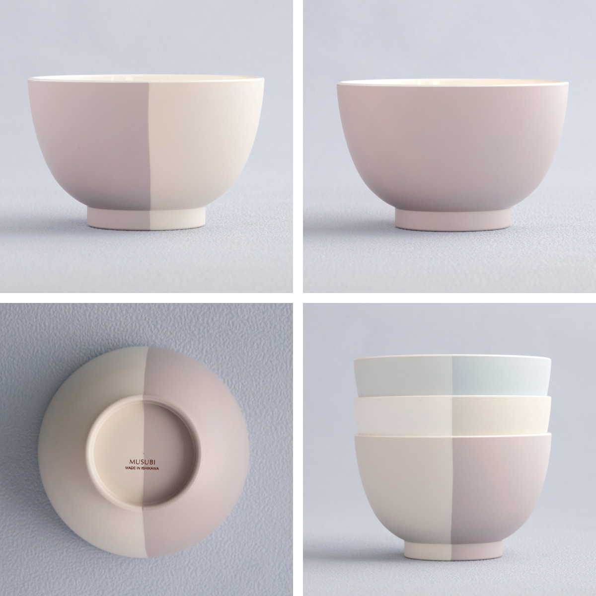 汁椀 500ml 山中塗 MUSUBI 塗分け 内白 （ 食洗機対応 電子レンジ対応