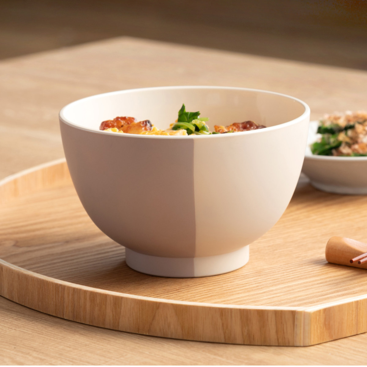 汁椀 500ml 山中塗 MUSUBI 塗分け 内白 （ 食洗機対応 電子レンジ対応