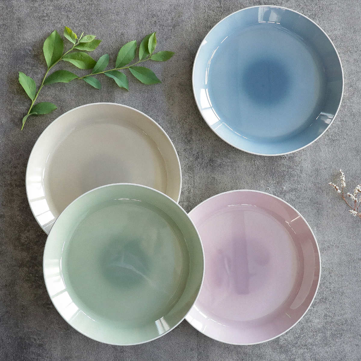 プレート 26cm L MUSUBI ぼかし 同色3枚セット （ 食洗機対応 電子