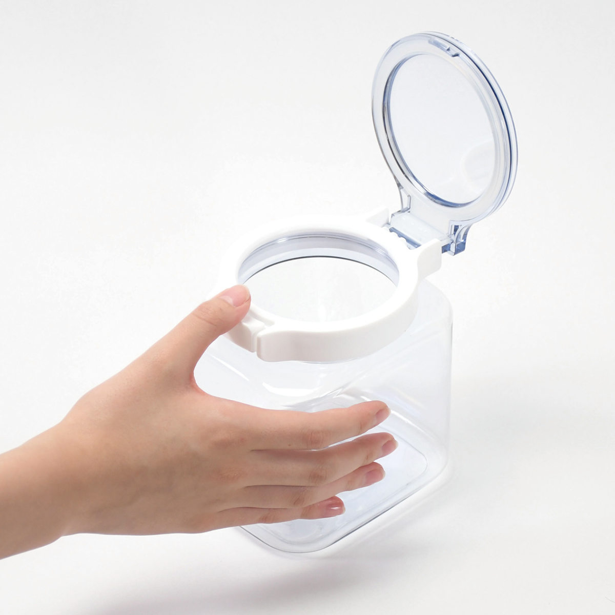 パール金属 保存容器 500ml 上から中身が見えるワンプッシュ