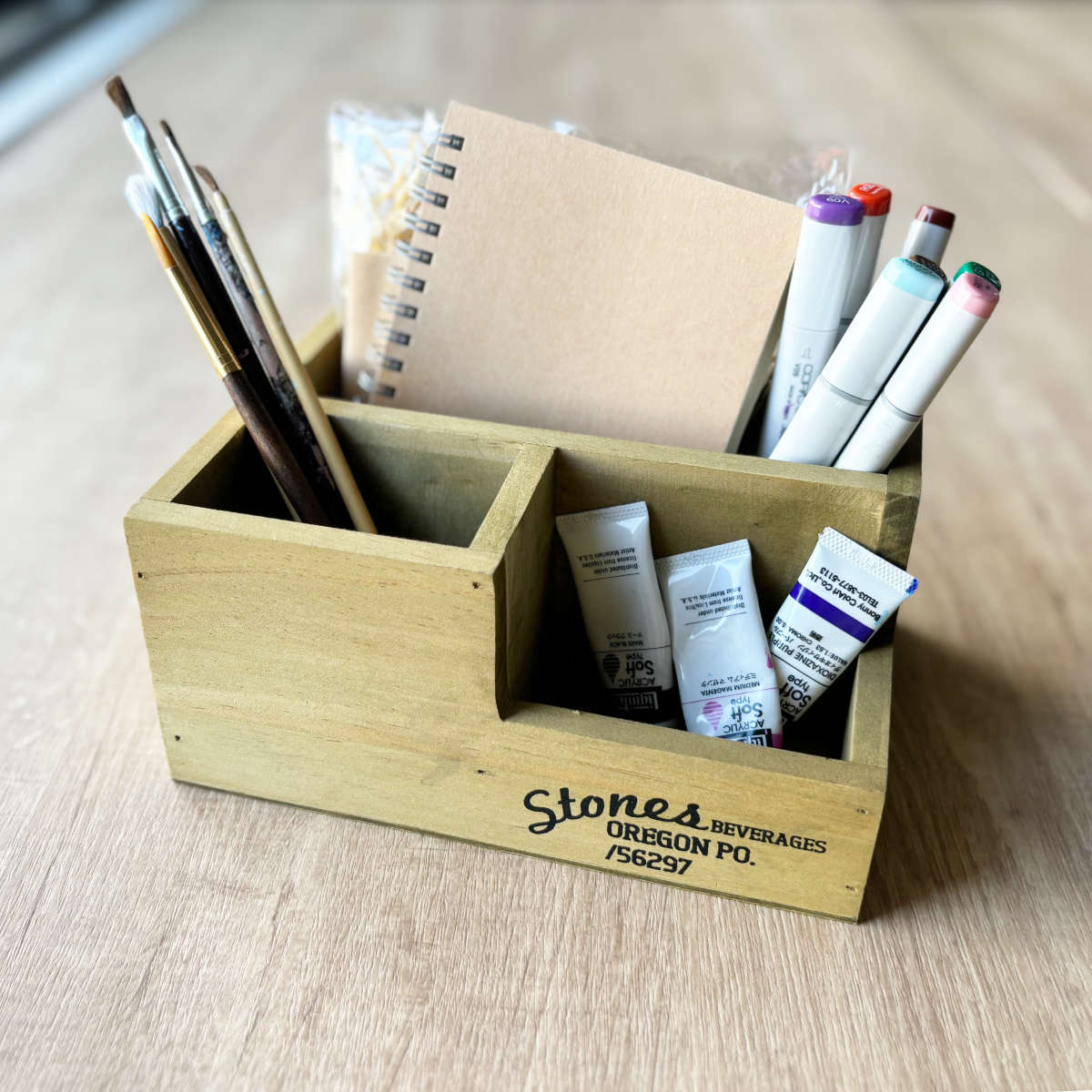 小物入れ 卓上 自由自在 木製デスクオーガナイザー 伸縮 収納ボックス ポプラウッド デスクオーガナイザー 小物入れ （ 幅19.5