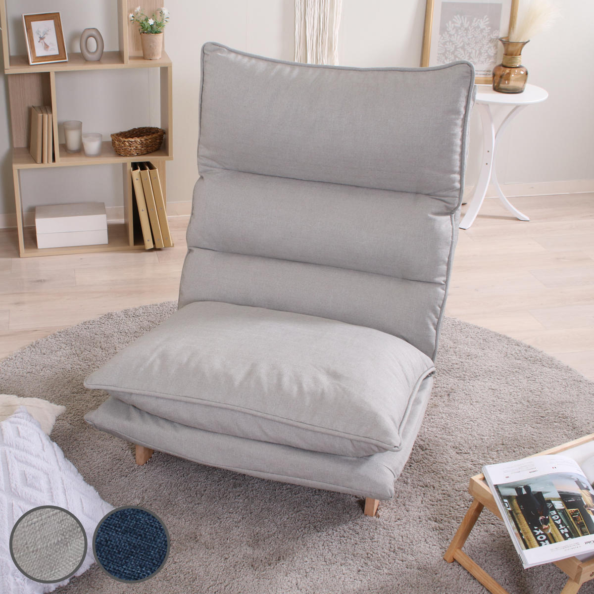 不二貿易（Fuji Boeki） 座椅子 幅70cm ダブルクッション リクライング