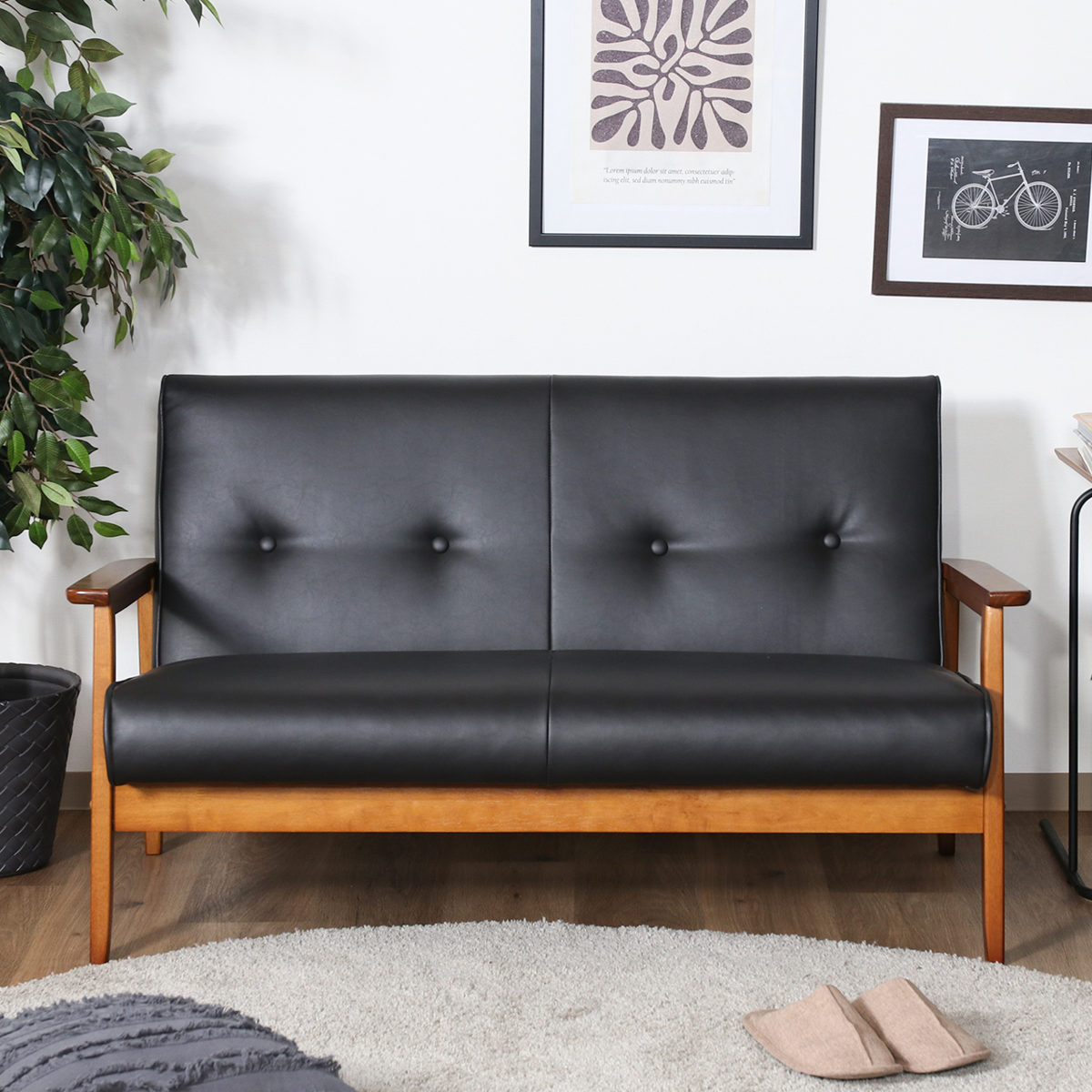 不二貿易（Fuji Boeki） ソファ 2人掛け 幅128cm バイキャストPUソファ