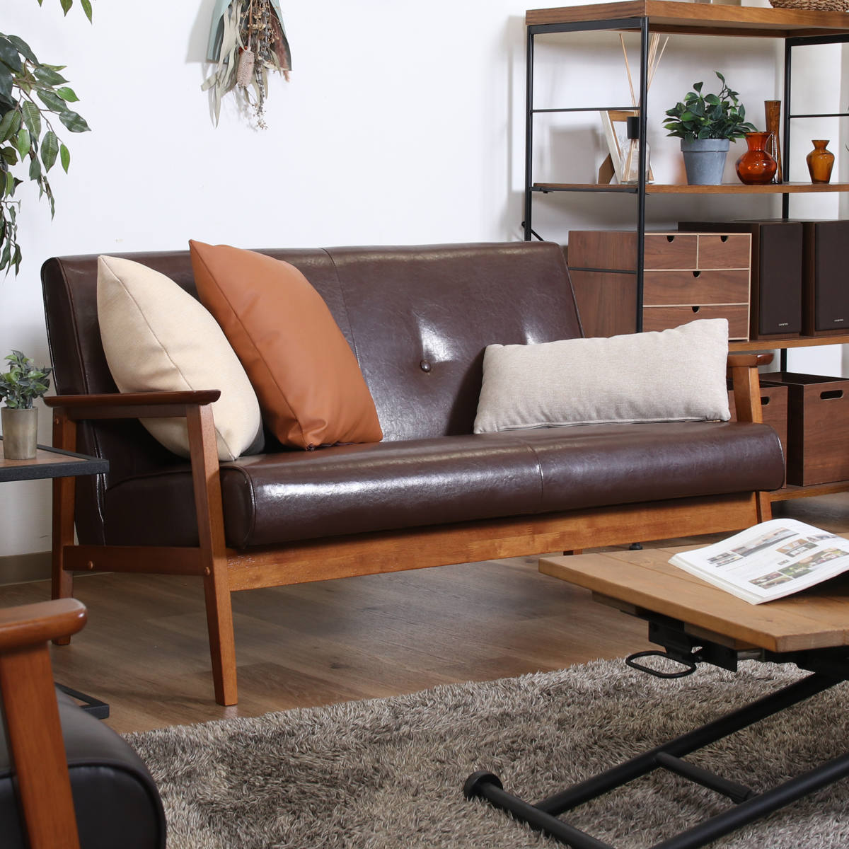 不二貿易（Fuji Boeki） ソファ 2人掛け 幅128cm バイキャストPUソファ