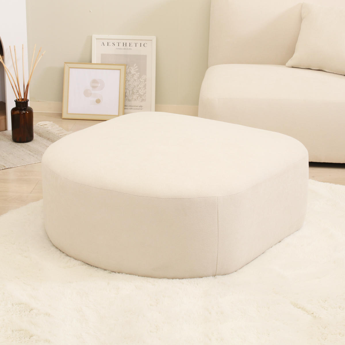 不二貿易（Fuji Boeki） スツール オットマン 座面高35cm Chamill