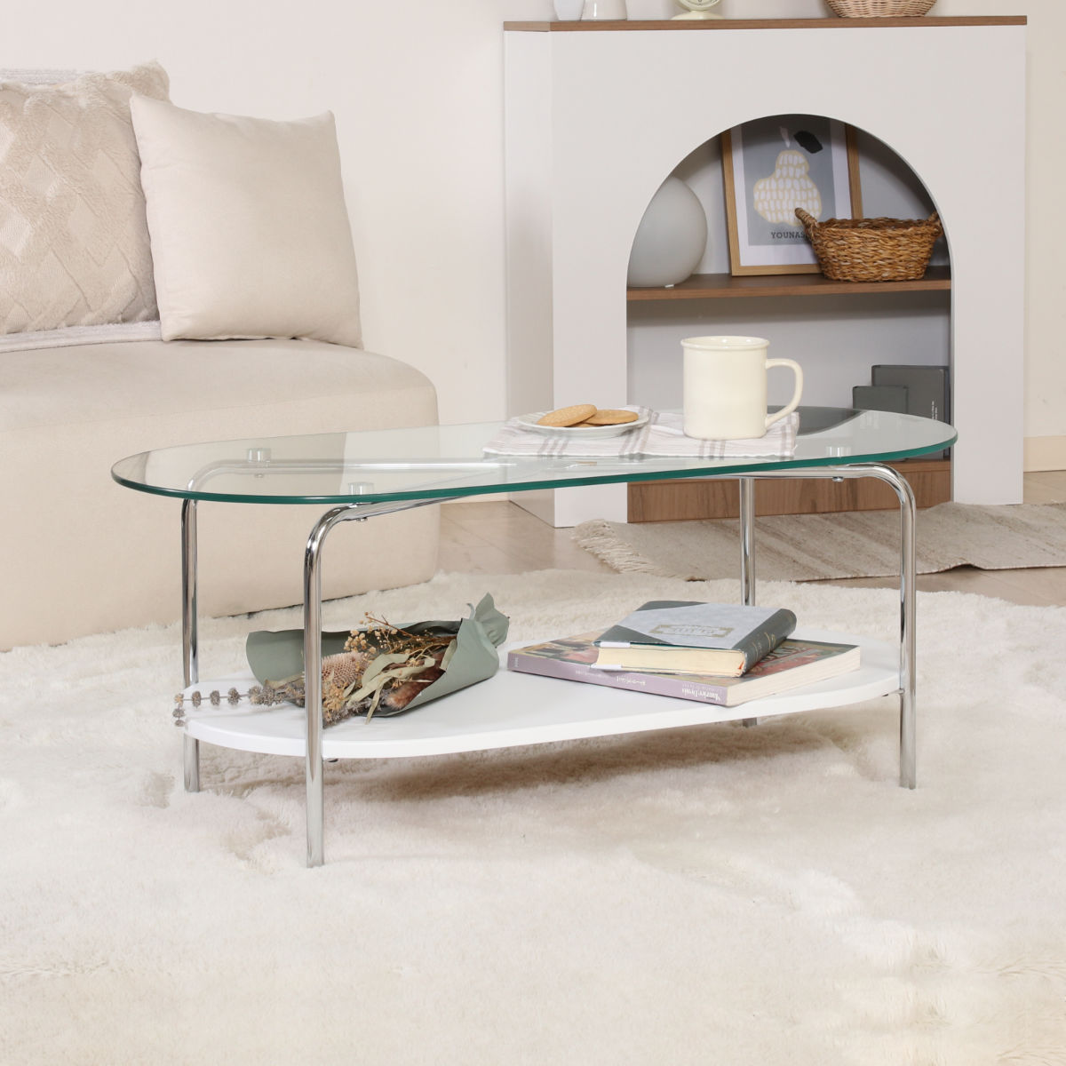 不二貿易（Fuji Boeki） センターテーブル ガラス 幅90cm Chamill