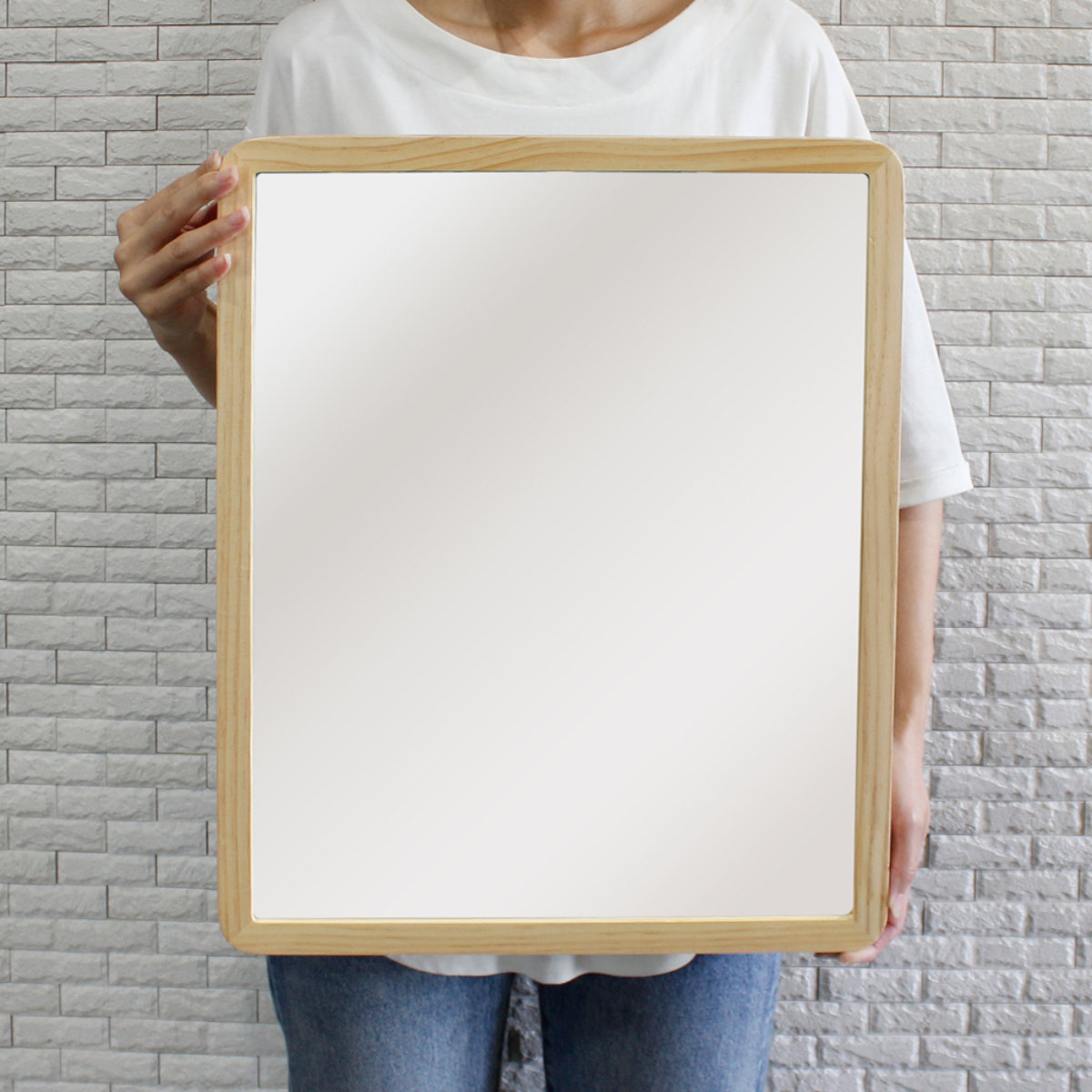 パラデック ウォールミラー 木製フレーム 40cm×48cm アコウスティック