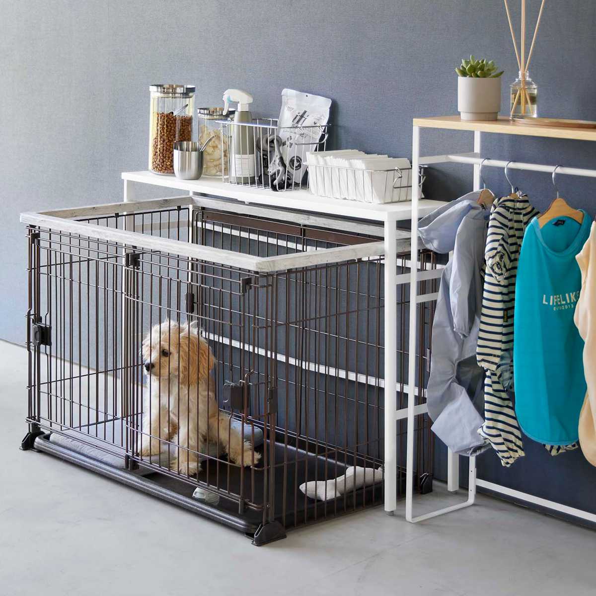 山崎実業 nooks 伸縮ペットケージ上ラック ヌークス （ 4903208040860