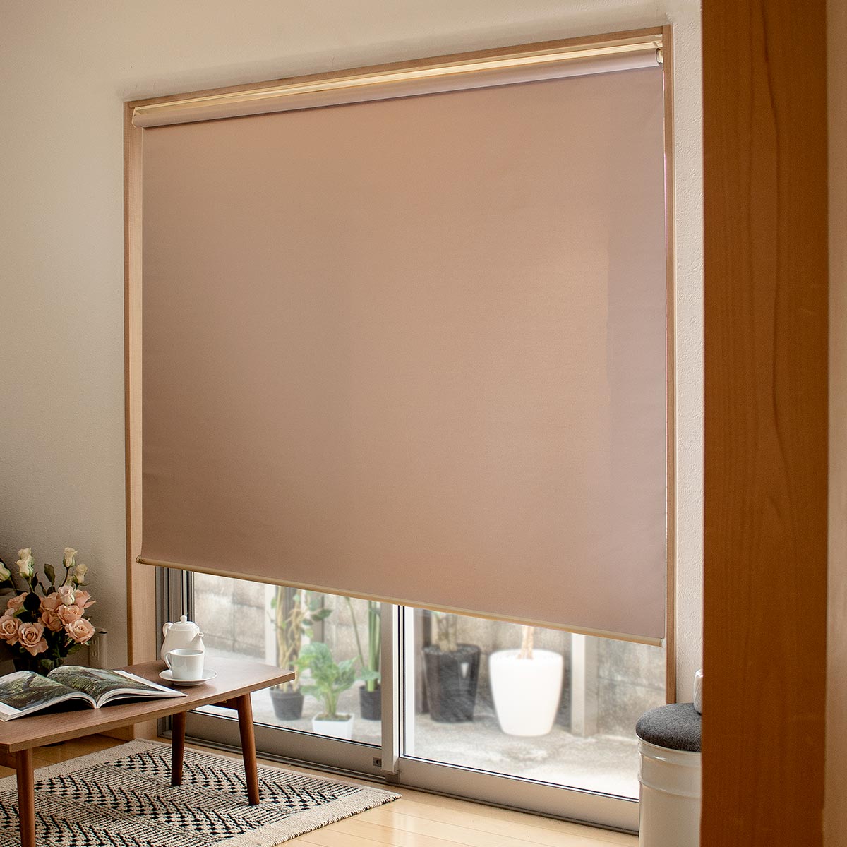 ロールスクリーン 180×220cm 遮光スクリーン 防炎 （ カーテン ロール