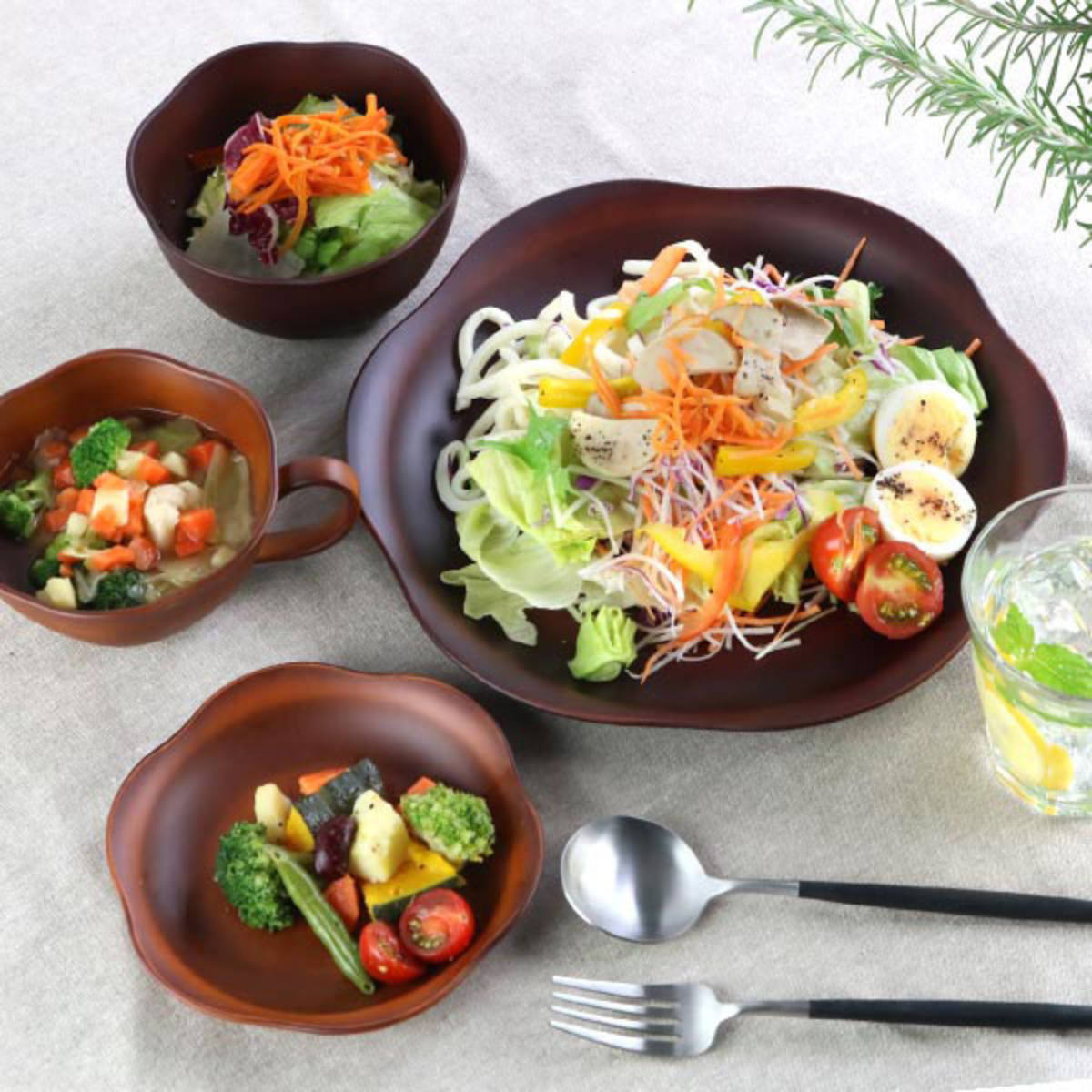 花柄の皿セット 大皿27cm 小皿20cm プレート 27cm SEE 花プレート プラスチック 同色5枚セット （ 食洗機