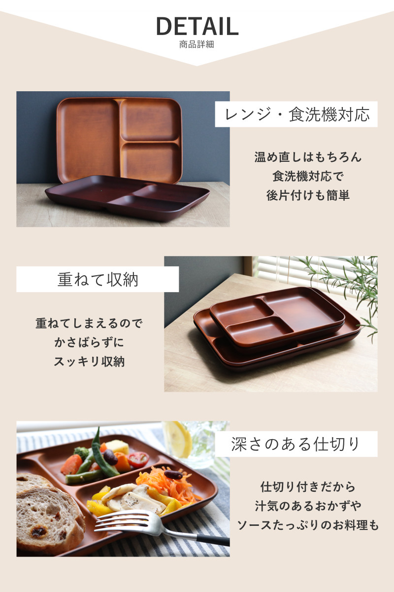 ランチプレート・仕切り皿　(中古) 18枚 宮本産業 ランチプレート 26.5cm SEE プラスチック （ 食洗機対応 電子