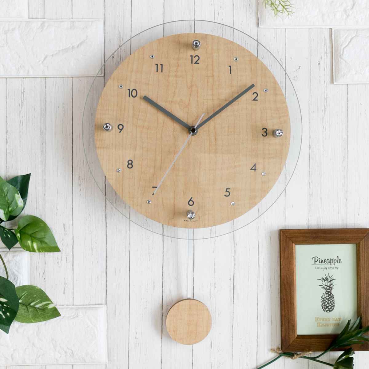 ノア精密 掛け時計 電波振子掛時計 アンティールII MAG 夜間秒針停止