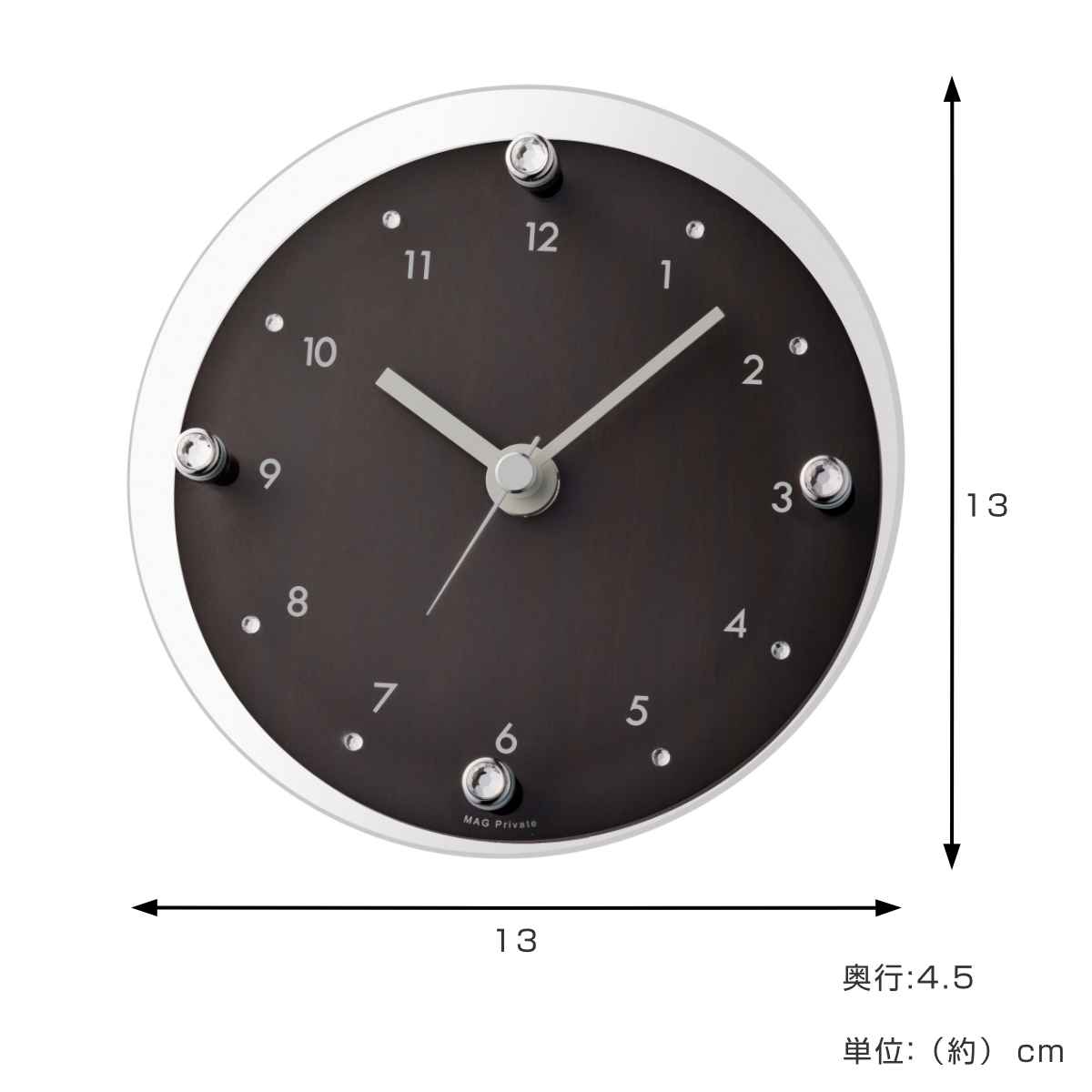 ノア精密 置き時計 掛け時計 ティアモント 連続秒針 （ 時計 置掛両用