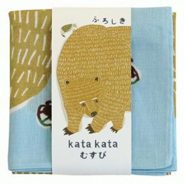 格安店格安店風呂敷 中巾 チーフ katakata むすび くまととり 50cm ふろしき ナフキン ランチクロス 綿100％ （ 綿 包み お弁当包み  キッチンクロス ） 弁当箱、水筒
