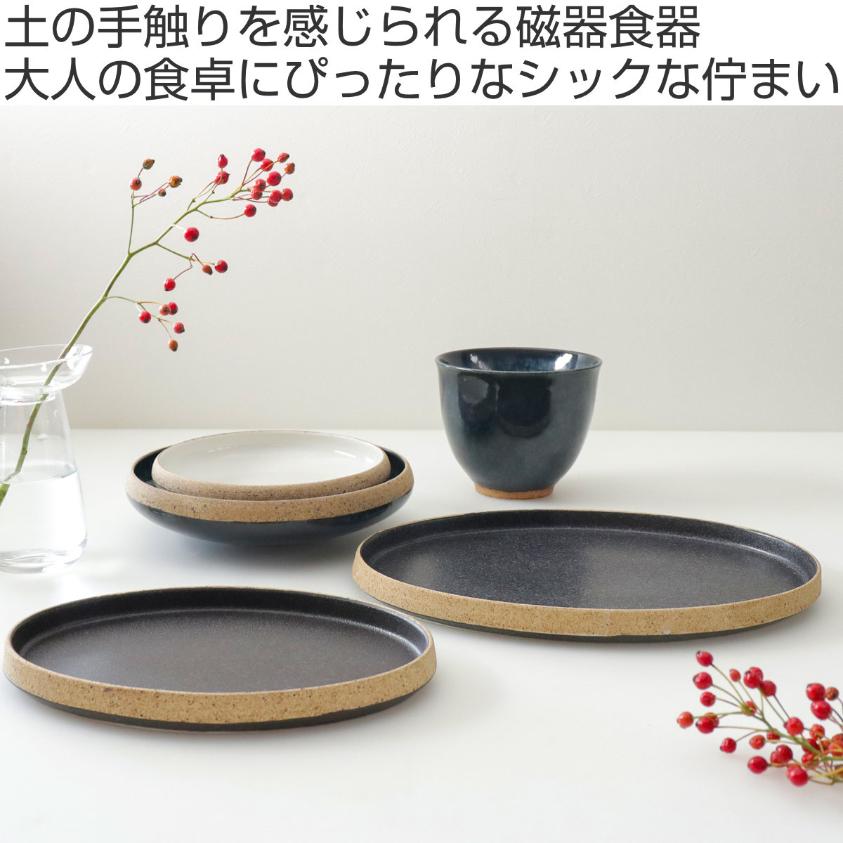 プレート 26cm L オーバル TOSS 磁器 美濃焼 （ 食洗機対応 電子レンジ