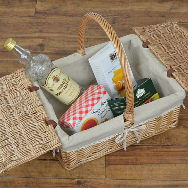 ちどり産業 ピクニックバスケット かごバッグ 煮柳バスケット ふた付き
